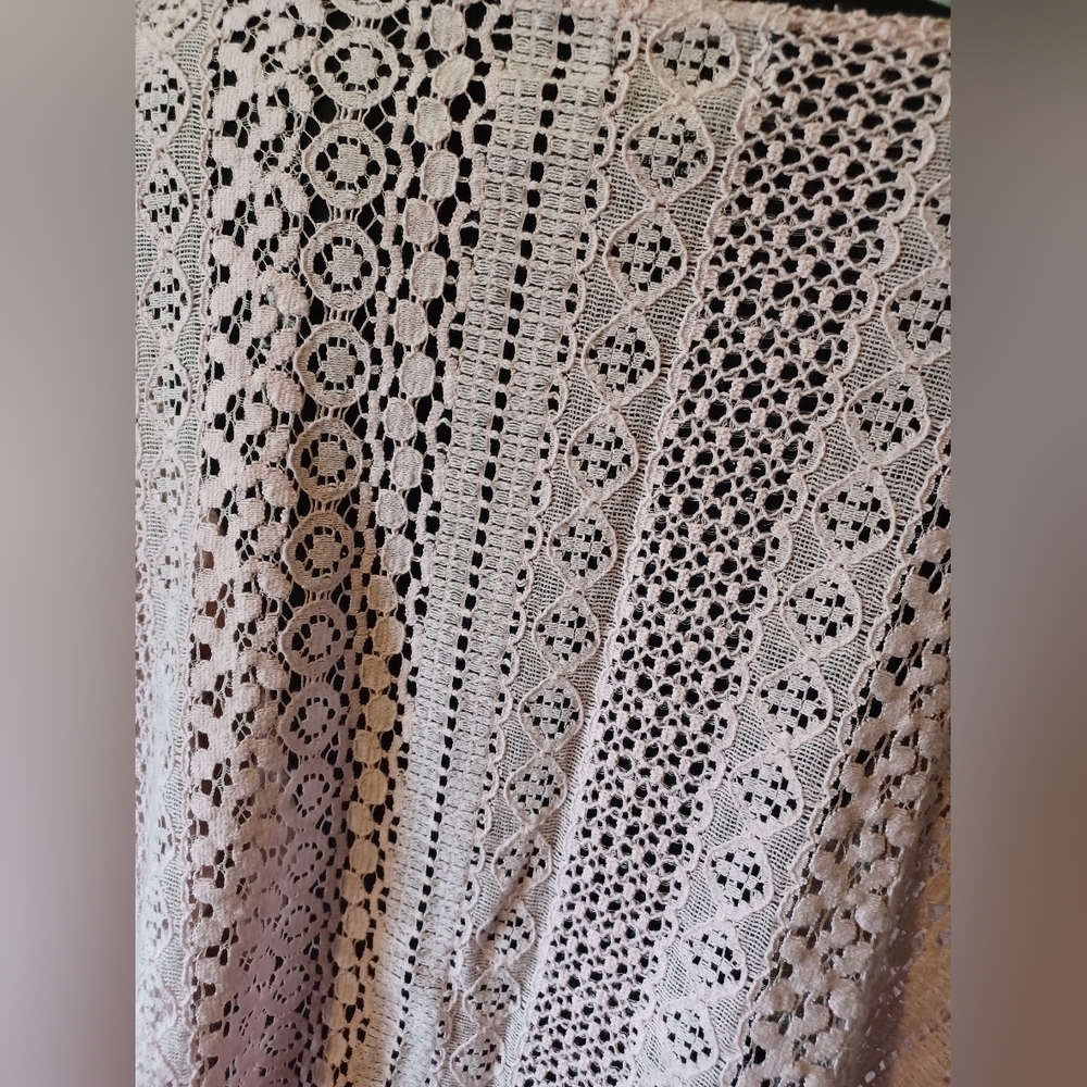 Deb Pink Sparkly Knit and Lace Back Sweater - Picture 5 of 7